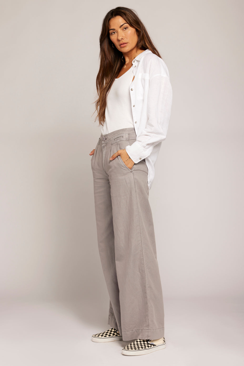 Teresa Wide Leg Ankle Jeans In Plus Size - Optic White