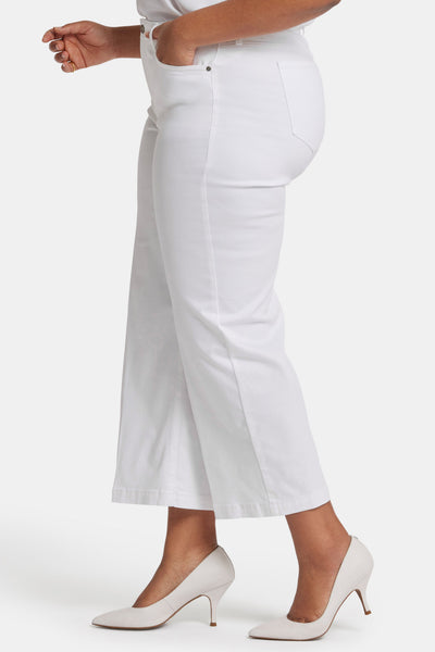 Teresa Wide Leg Ankle Jeans In Plus Size - Optic White