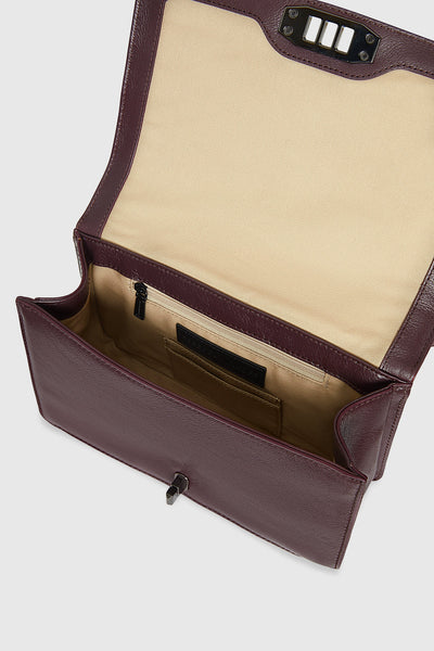 Chevron Quilted Love Crossbody with Chain Inset