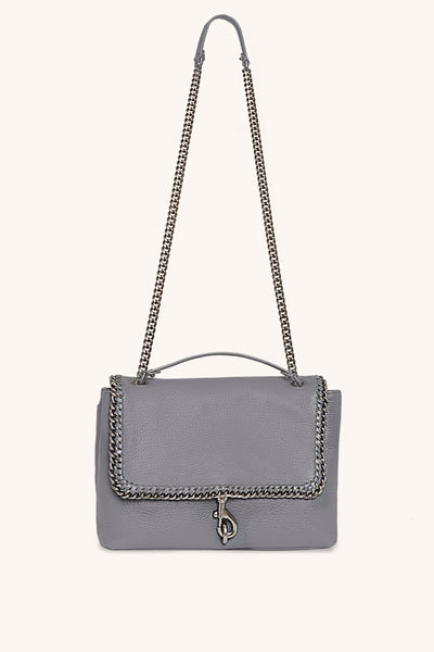 Edie Flap Shoulder Bag With Woven Chain