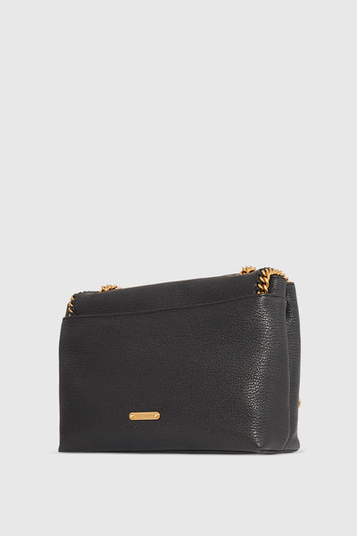 Edie Flap Shoulder Bag With Woven Chain