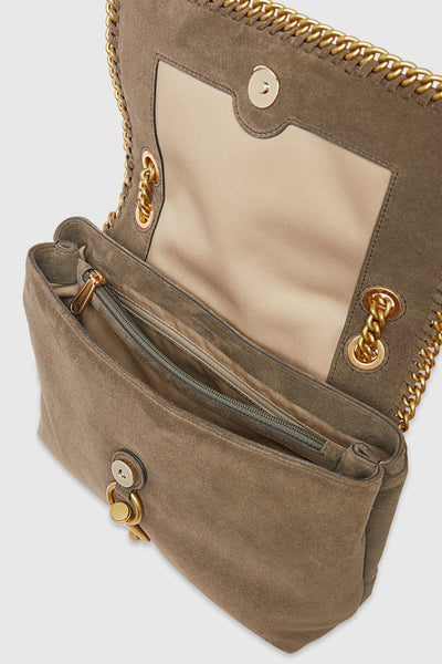 Edie Flap Shoulder Bag With Woven Chain