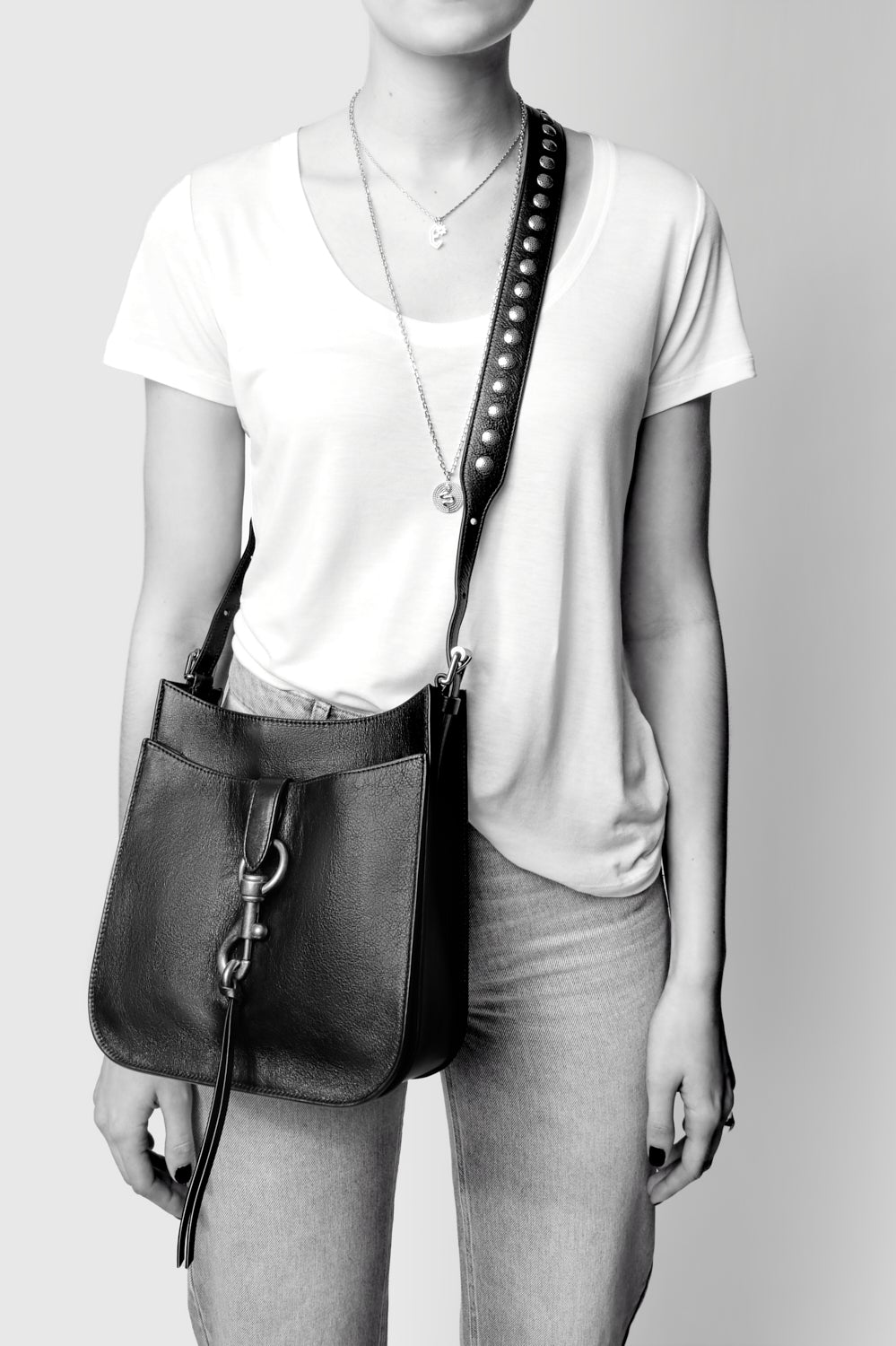 Megan Studded Soft Small Feed Crossbody