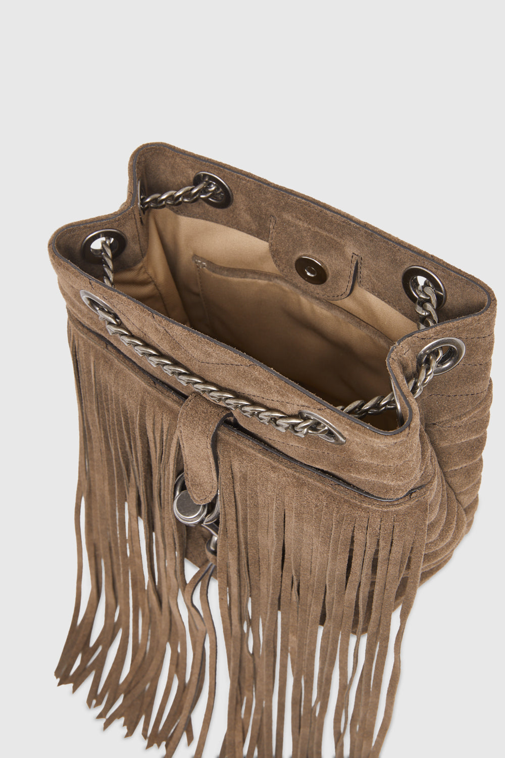 Edie Bucket Crossbody With Fringe