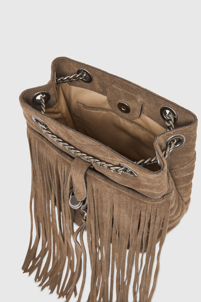 Edie Bucket Crossbody With Fringe