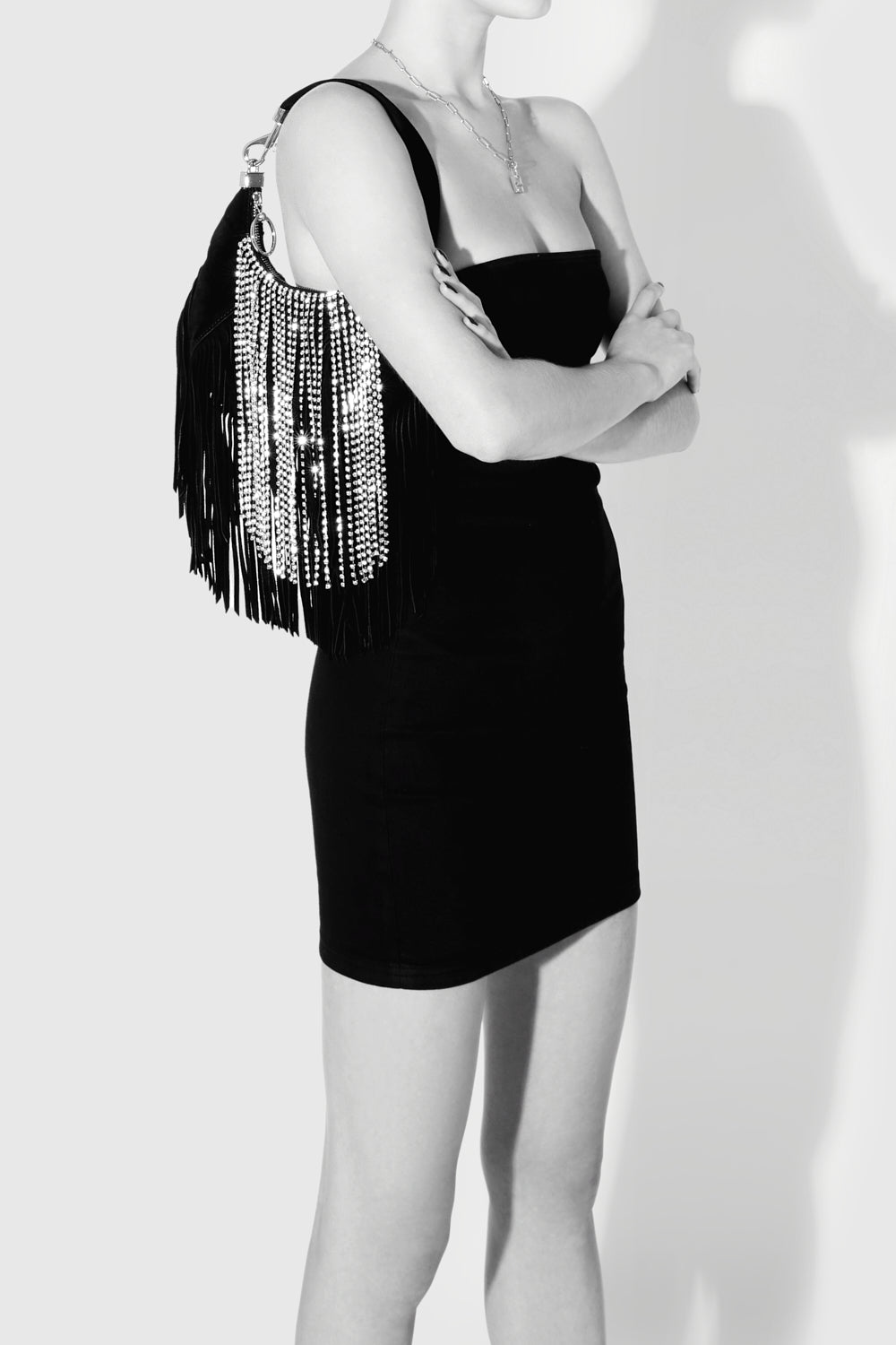 Mini Croissant With Crystal Fringe