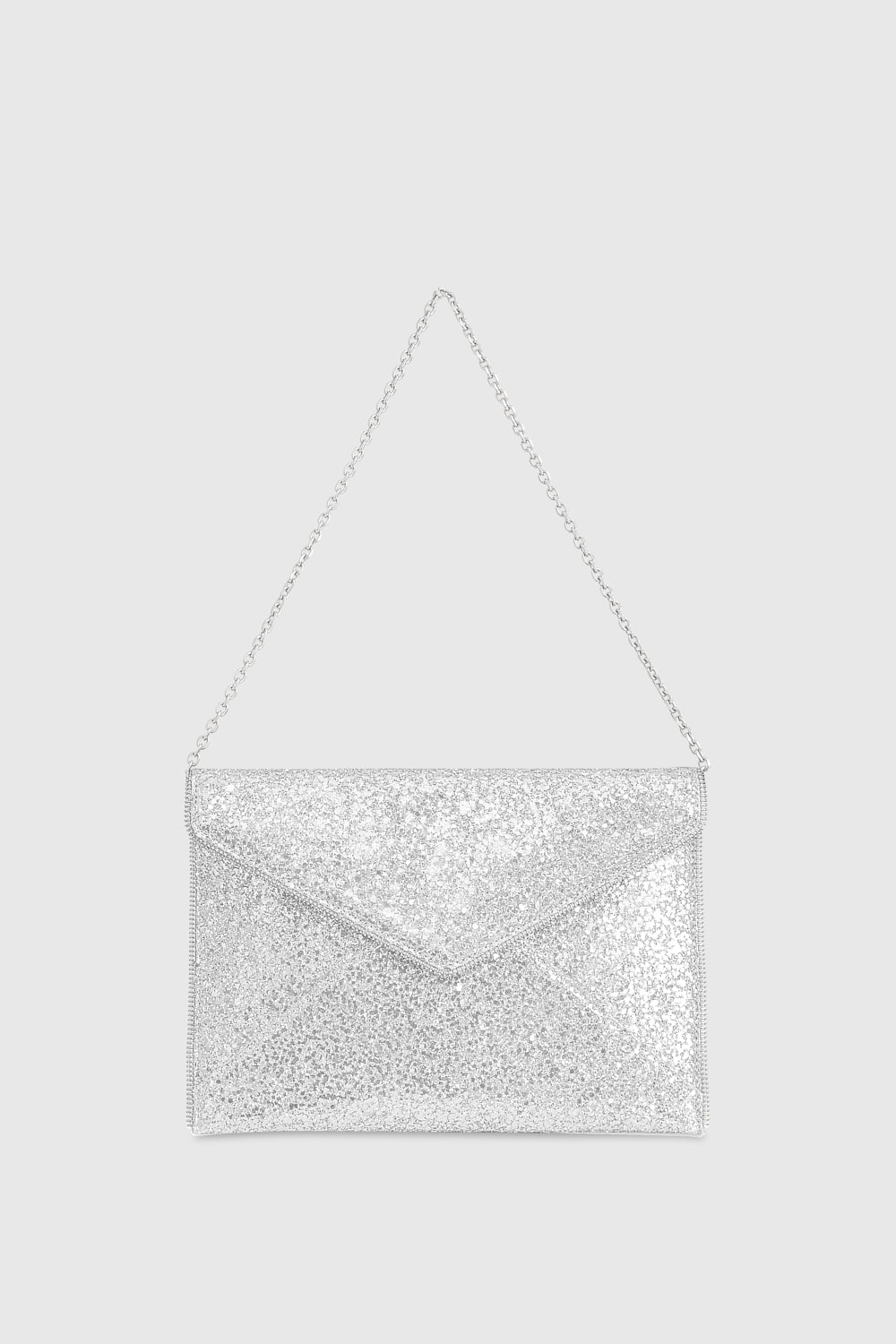 Glitter Leo Clutch With Chain Strap
