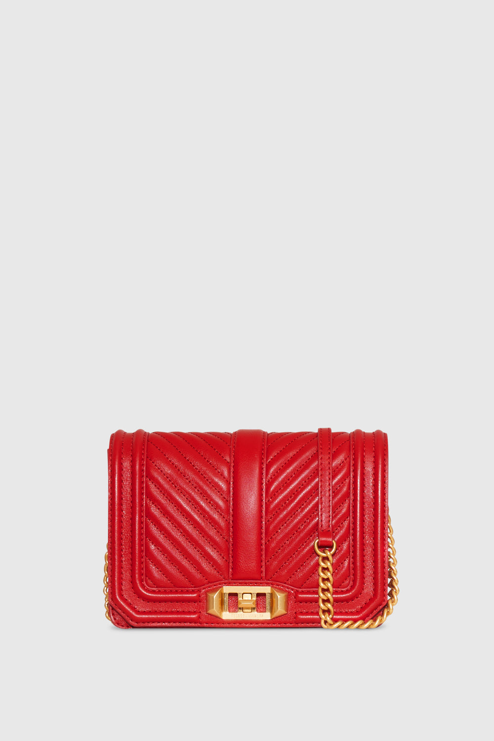 Chevron Quilted Small Love Crossbody