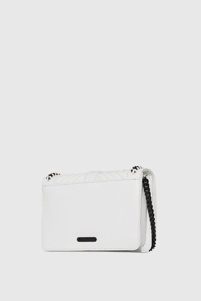 Chevron Quilted Small Love Crossbody With Chain Inset