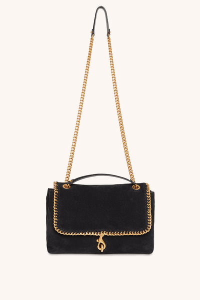 Edie Flap Shoulder Bag With Woven Chain