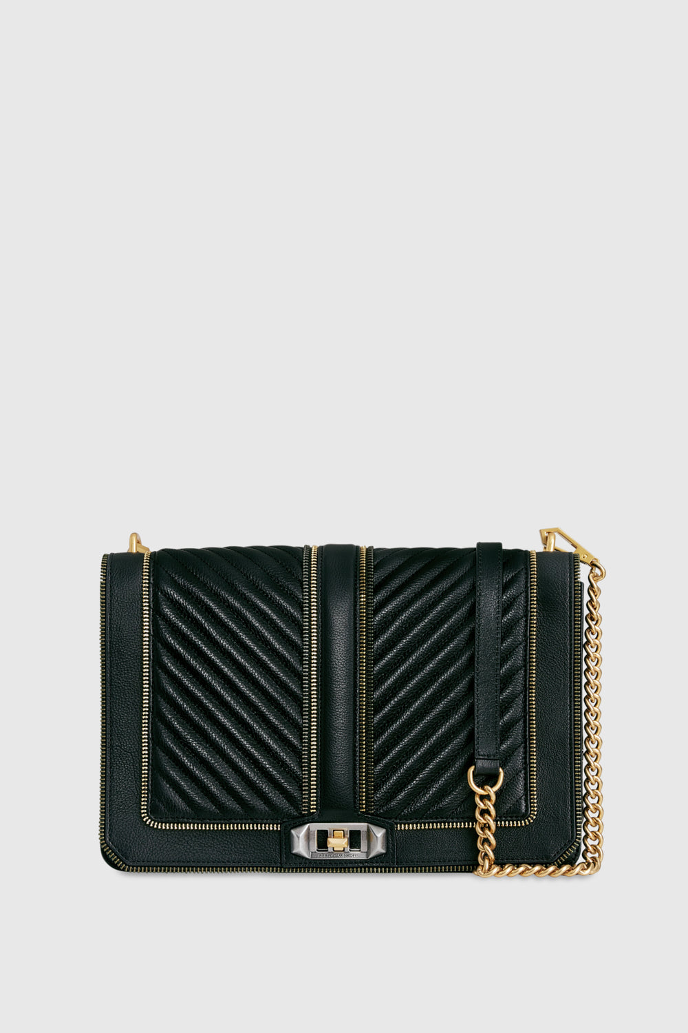 Chevron Quilted Zip Jumbo Love Crossbody