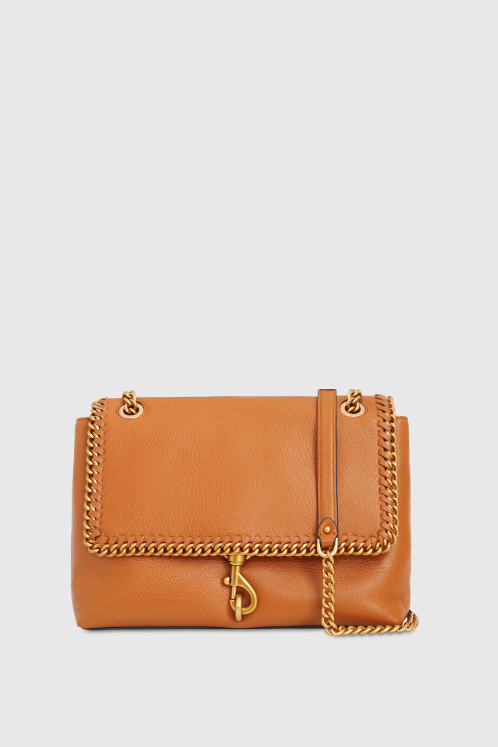 Edie Flap Shoulder Bag With Woven Chain