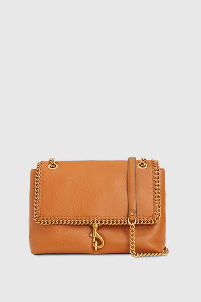 Edie Flap Shoulder Bag With Woven Chain