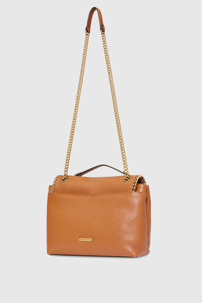 Edie Flap Shoulder Bag With Woven Chain