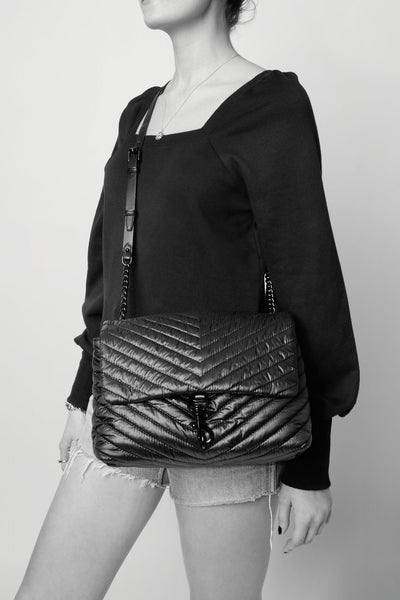 Edie Nylon Jumbo Flap Shoulder Bag