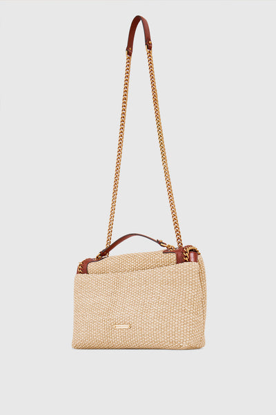Edie Flap Shoulder Bag With Woven Chain