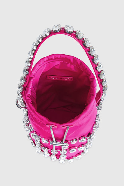 Rhinestone Cage Bucket Bag