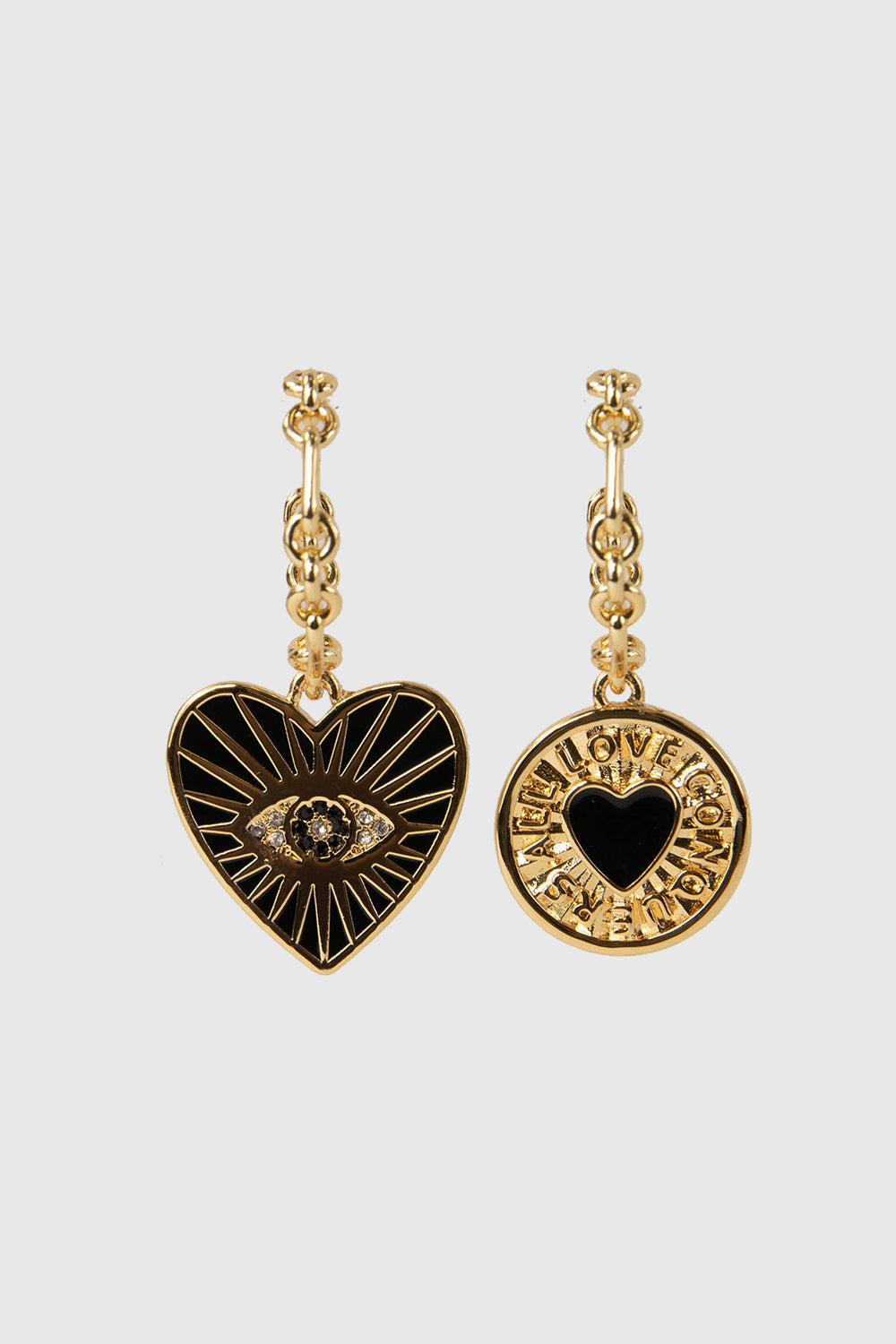 Mismatch Charm Hoop Earrings