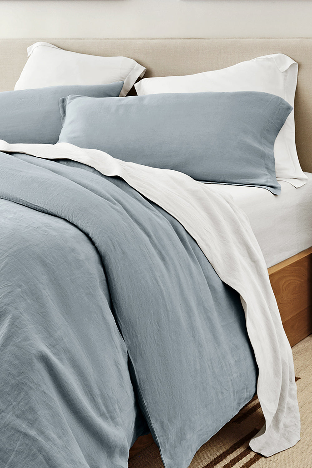 Light Blue Bamboo/Linen Duvet Set