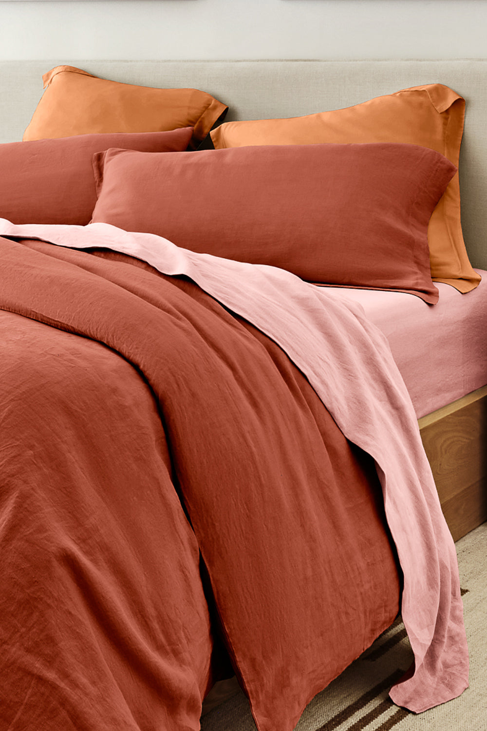 Terracotta Bamboo/Linen Duvet Set