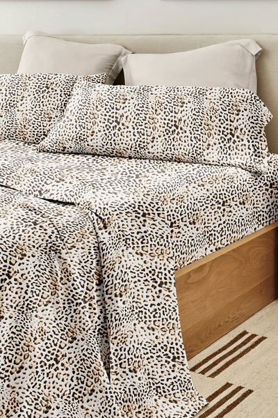 Abstract Leopard 100% Percale Cotton Sheet Set