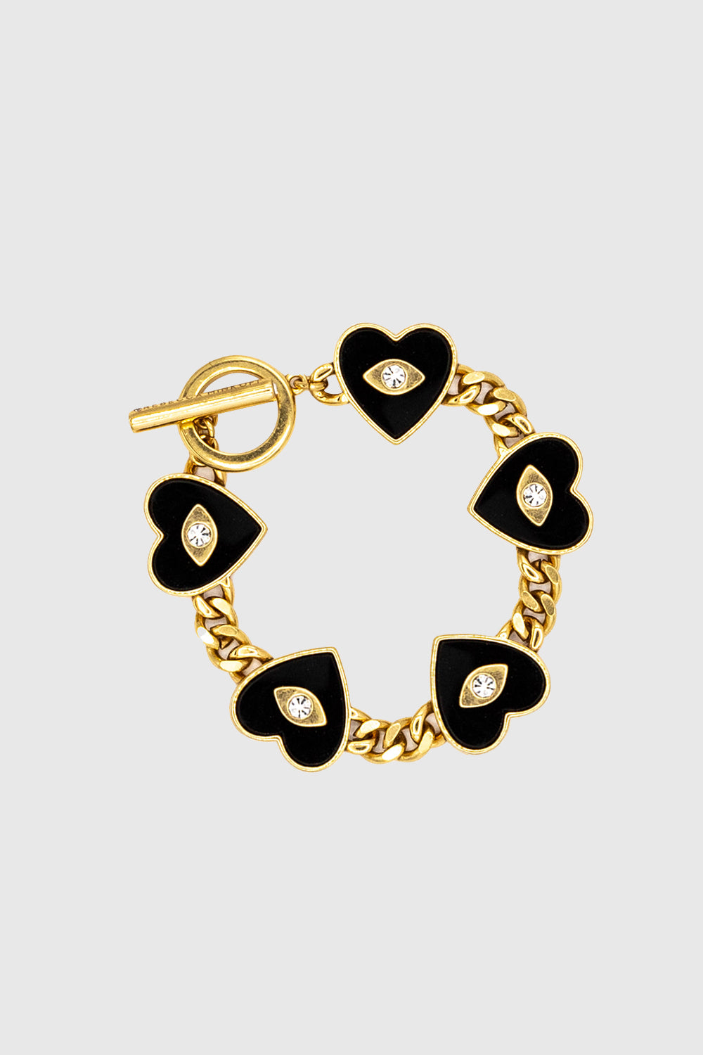 Enamel Evil Eye Heart Bracelet