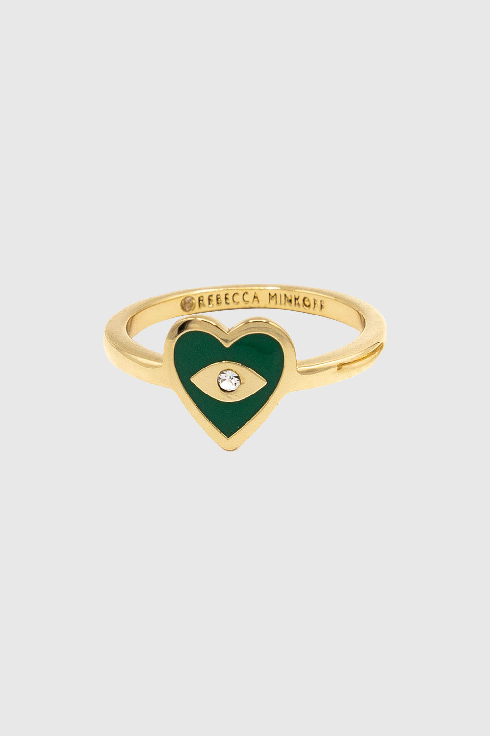 Enamel Evil Eye Heart Ring