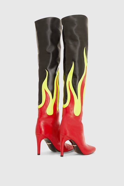 Siena Flame Over The Knee Heeled Boot