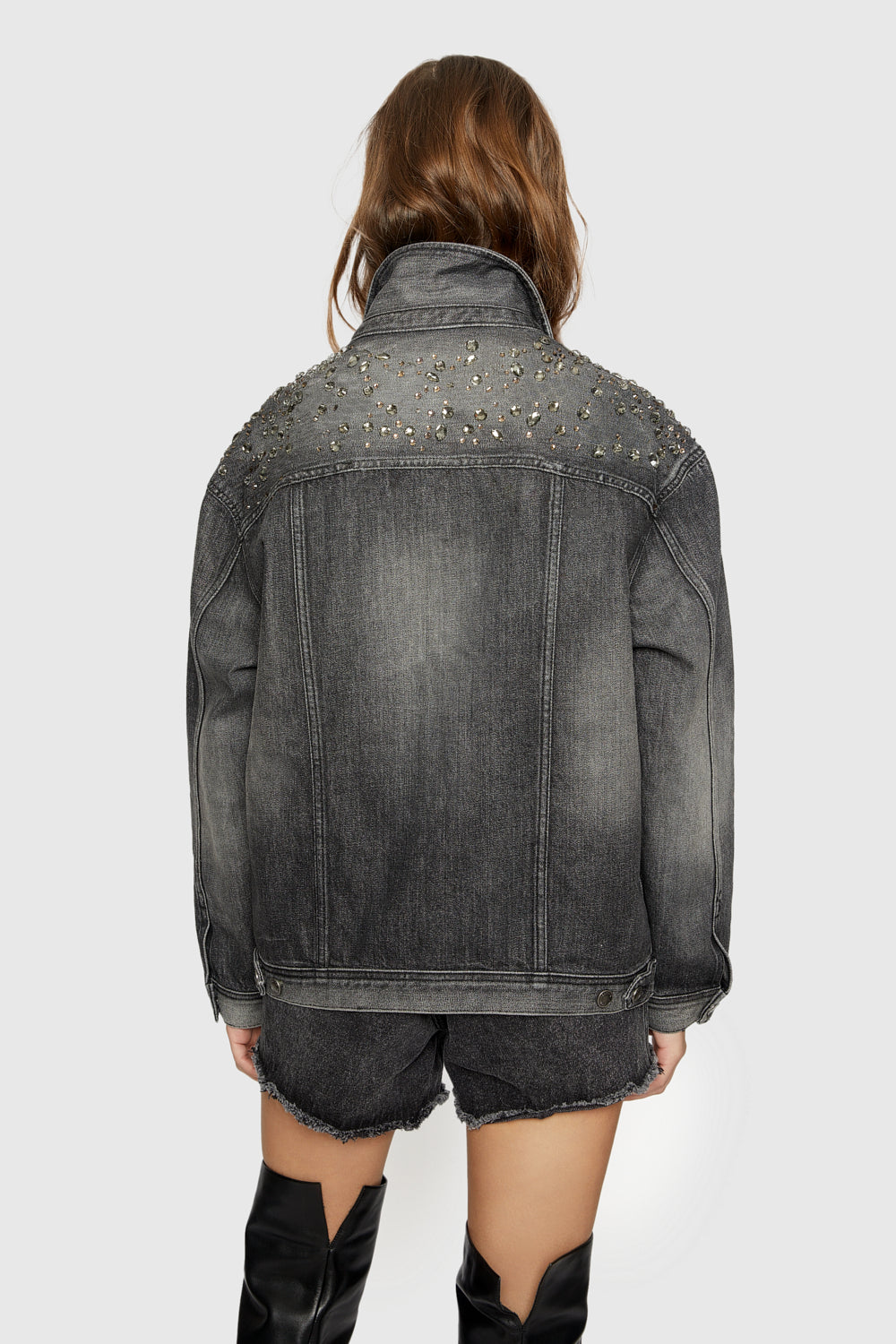 Crystal Embellished Denim Jacket