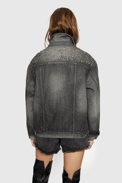 Crystal Embellished Denim Jacket