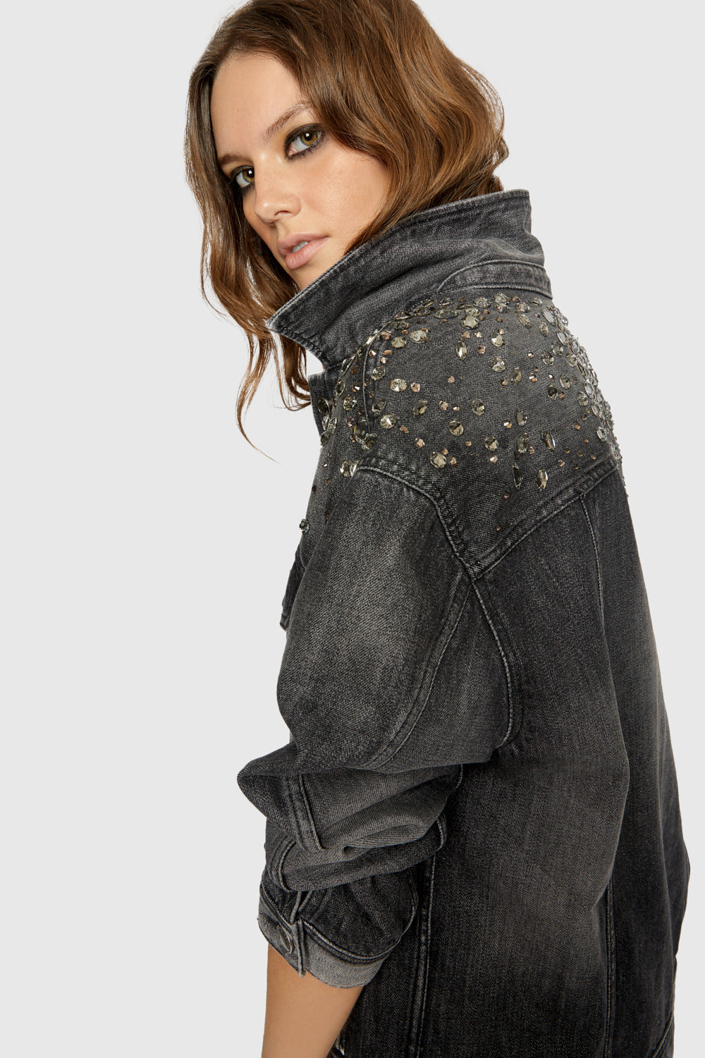 Crystal Embellished Denim Jacket
